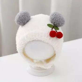 Утепленные шапочки-боне милый медведь шапка-пуловер новая шапка с защитой ушей осень зима 3