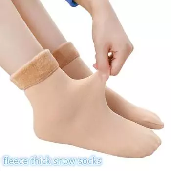 Утепленные шерстяные бархатные мужские зимние женские кашемировые снежные мягкие напольные термоноски, бесшовные носки, носки для сна чёрный