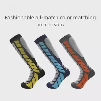 Утепленные шерстяные лыжные носки унисекс — теплые, длинные и мягкие для зимних видов спорта M (fits shoe size 34-38)