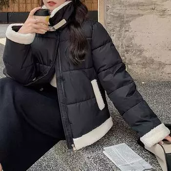 Утепленные теплые парки для женщин, осенне-зимние новые модные пальто с длинным рукавом и воротником-стойкой, повседневное пальто, куртка M зелёный