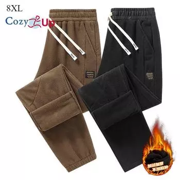 Утепленные теплые спортивные штаны Cozy Up Polar Fleece, мужские леггинсы свободного покроя XL кофейный