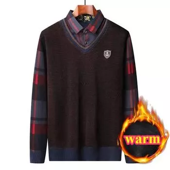 Утепленный и утолщенный внешний свитер, вязаный свитер, теплая одежда для мужчин L