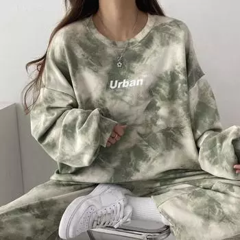 Утепленный костюм с подкладкой, женские длинные брюки с длинными рукавами, женский комплект из двух частей, женский спортивный свитер S зелёный