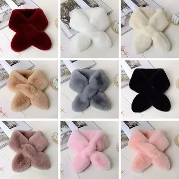 Утепленный шейный шарф, однотонный шейный платок, зимний теплый женский шарф с крестом вино красного