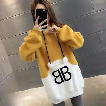 Утепленный свитер из овечьей шерсти, женский, зимний, новый, свободный, для отдыха S розовый