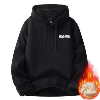 Утепленный свитер с капюшоном мужской осенне-зимний новый хлопковый парный модели утолщенный свободный молодежный жакет M: Recommended 80-55kg