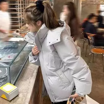 Утепленный зимний пуховик для пары с уникальным дизайном и чувством стиля S белый