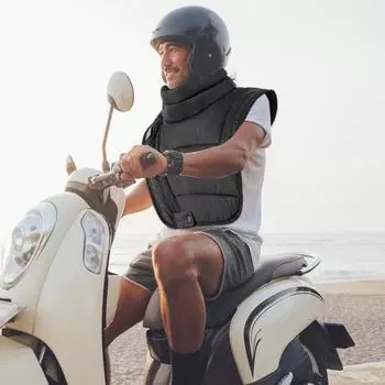 Утеплитель для шеи для езды на мотоцикле, водонепроницаемый хлопковый мотоциклетный зимний утеплитель для езды в холодную погоду, ветрозащитный хлопковый нагрудник чёрный