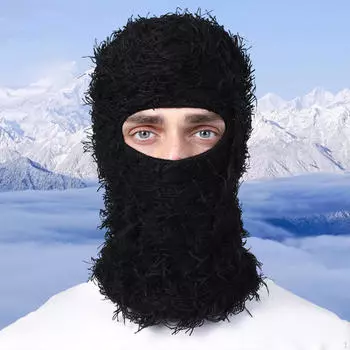 , Утеплитель для шеи, теплый, ветрозащитный, лыжный чехол для лица, полная шапка для скалолазания, катания на коньках, езды на велосипеде, чёрный