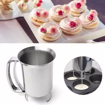 Утилита, хорошая герметизация, кулинария, нержавеющая сталь, герметичный диспенсер для смешивания теста, воронка для подачи хлебобулочных изделий серебряный