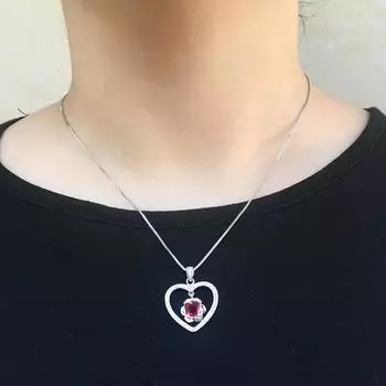 Utimtree Серебряные 925 пробы Ювелирные изделия Чокеры Сердце Кристалл Ожерелья Для Женщин Роза Цветок Свадебные Подвески Ожерелья Невесты 45cm