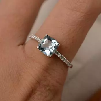 Utimtree зеленое квадратное кольцо для женщин, обручальное кольцо из серебра 925 пробы со стразами и кристаллами для дам, очаровательные помолвочные украшения 6