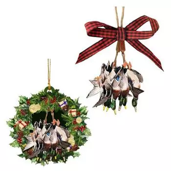 Утиная охота рождественское украшение деревянная утка кряква деревенское украшение на рождественскую елку подарок для природы A