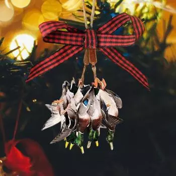 Утиная охота Рождественское украшение Деревянное украшение в виде кряквы Украшение на рождественскую елку в деревенском стиле Подарок для любителей природы и любителей активного отдыха B