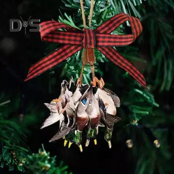 Утиная охота Рождественское украшение Деревянное украшение в виде кряквы Украшение на рождественскую елку в деревенском стиле Подарок для любителей природы и любителей активного отдыха A