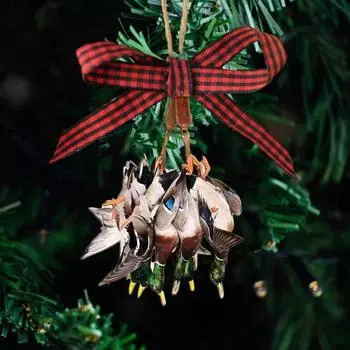 Утиная охота Рождественское украшение Деревянное украшение в виде кряквы Украшение на рождественскую елку в деревенском стиле Подарок для любителей природы и любителей активного отдыха B