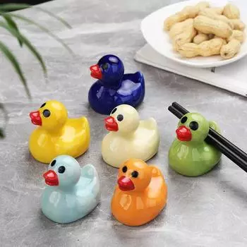 Утиные керамические палочки для еды, японские палочки для еды, украшение стола, кухонные принадлежности, милая уточка, подарочная посуда, аксессуары небесно-голубой