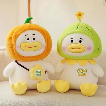 Утка плюшевая игрушка с тыквой бальзамическая груша головной убор колбаса губа животное плюшевая кукла домашний офис спальня украшение дети девочки взрослые подарок S оранжевый