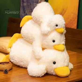 Утка плюшевая кукла мягкая игрушка белая утка плюшевые подушки кавайные обнимашки утка плюшевые игрушки подарок для детей рождество день рождения S