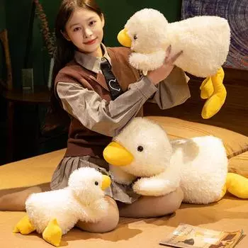 Утка плюшевая кукла мягкая игрушка белая утка плюшевые подушки кавайные обнимашки утка плюшевые игрушки подарок для детей рождество день рождения S