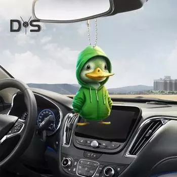 Утка с капюшоном акриловое подвесное украшение для дома, комнатная рождественская елка, зеркало заднего вида автомобиля, 2D плоская утка, подвесное украшение, мультяшное животное, подвеска Duck