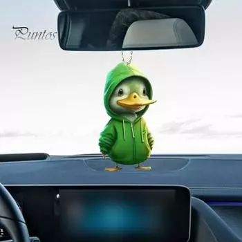 Утка с капюшоном акриловое подвесное украшение для дома, комнатная рождественская елка, зеркало заднего вида автомобиля, 2D плоская утка, подвесное украшение, мультяшное животное, подвеска Duck