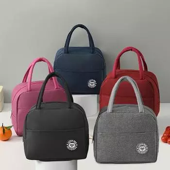 Утолщенная алюминиевая фольга Bento Bag для офисных работников, изоляционная сумка с рисом для студентов, большая вместимость, портативная изоляционная сумка.zmt чёрный