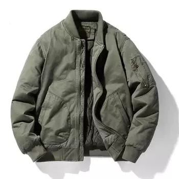 Утолщенная бархатная хлопковая подкладка, мужская повседневная стираная хлопковая подкладка, свободные куртки для инструментов, летные куртки, подкладка M хаки