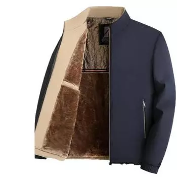 Утолщенная бархатная куртка для мужчин среднего и пожилого возраста, зимняя новая деловая повседневная мужская теплая и свободная куртка для папы для мужчин M