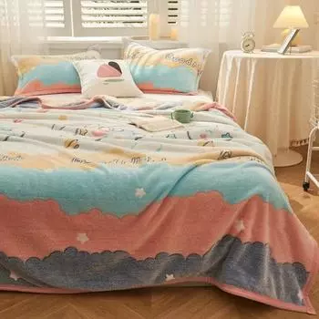 Утолщенная бархатная простыня с рисунком ребенка, утолщенное зимнее теплое одеяло, версия, покрывало Queen King, домашний декор 150x200cm sheet 1pcs