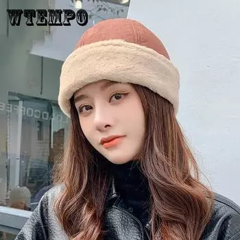 Утолщенная бархатная теплая шляпа из кожи дыни для мужчин и женщин, осенне-зимняя модная шляпа в стиле ретро one size