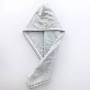 Утолщенная быстросохнущая шапочка для сушки волос из кораллового флиса, шапочка для душа, полотенце для головы One Size зелёный