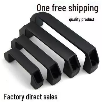 Утолщенная черная пластиковая ручка для поверхностного монтажа для шкафов, оборудования и ящиков для инструментов