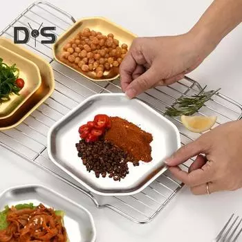 Утолщенная десертная тарелка различных размеров, практичные моющиеся обеденные тарелки из нержавеющей стали 10.5cm серебряный