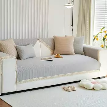 Утолщенная диванная подушка в скандинавском стиле, американская хлопковая и льняная тканая диванная подушка, современный простой чехол для полотенца на диван Four Seasons 70*70cm