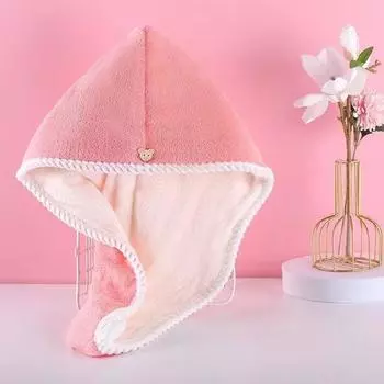 Утолщенная двухслойная шапочка для сухих волос для женщин. Быстросохнущая шапочка для ванны из кораллового бархата без выпадения волос, платок и повязка на голову. Полотенце для сухих волос. 40*60CM синий