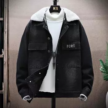 Утолщенная джинсовая куртка Мужская повседневная модная куртка M