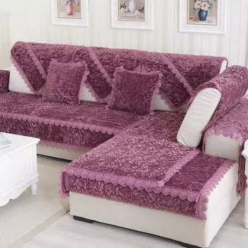 Утолщенная фланелевая подушка для дивана в европейском стиле, модная розовая противоскользящая крышка для дивана, чехол для полотенца 30*50 pillowcase синий