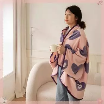 Утолщенная фланелевая шаль зимнее одеяло кондиционер офис обеденный перерыв сиеста бархат теплое отопление портативное носимое одеяло