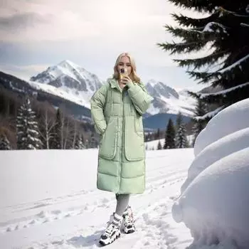 утолщенная хлебная одежда, одежда на пуховой ватной подкладке, женская свободная одежда средней и длинной длины на ватной подкладке, а также куртки на ватной подкладке. S [Recommended below 55kg] чёрный