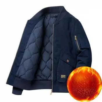 Утолщенная хлопковая мужская куртка, повседневная куртка с воротником-стойкой, мужская свободная бейсбольная форма M