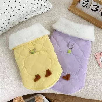 Утолщенная хлопковая одежда с рисунком Одежда для собак, сохраняющая тепло, одежда для кошек, которая может тянуть, хлопковая одежда Одежда для домашних животных, средние и маленькие собаки S