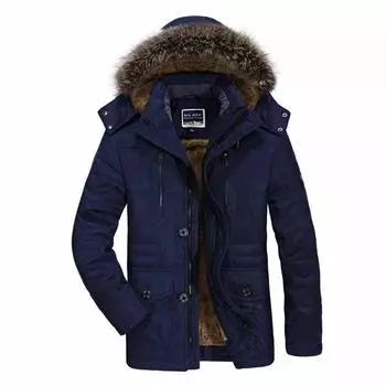 Утолщенная хлопковая одежда средней длины, мужская хлопковая куртка, свободная, большого размера, для людей среднего и пожилого возраста, хлопковая куртка 6XL чёрный