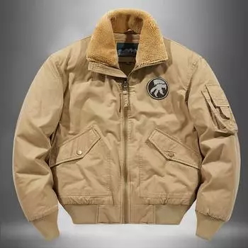 Утолщенная хлопковая подкладка. Мужские повседневные куртки из чистого хлопка с хлопковой подкладкой. Свободная куртка с лацканами. Одежда с хлопковой подкладкой. M хаки