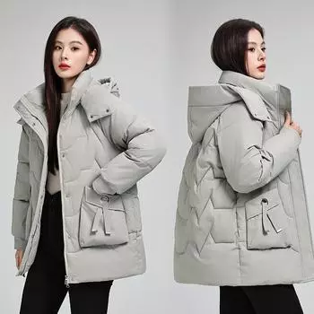 Утолщенная хлопковая подкладка, новые зимние модели, тонкие и теплые, пуховая хлопковая подкладка, свободные куртки и куртки с хлопковой подкладкой M хаки
