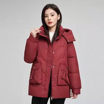 Утолщенная хлопковая подкладка, новые зимние модели, тонкие и теплые, пуховая хлопковая подкладка, свободные куртки и куртки с хлопковой подкладкой M чёрный