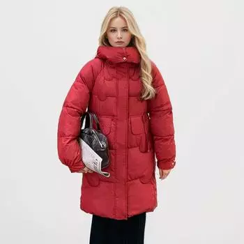 Утолщенная хлопковая подстежка женская средняя и длинная свободная зимняя одежда с капюшоном куртка с хлопковой подстежкой M хаки