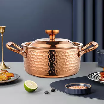 Утолщенная кастрюля с молотым покрытием, прочная, с антипригарным покрытием и крышкой, большая емкость, жаровня Шабу