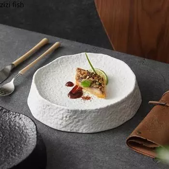 Утолщенная керамическая обеденная тарелка, тарелка для стейков в западном стиле, тарелки для суши, десертные тарелки, фруктовница, салатница, поднос для закусок