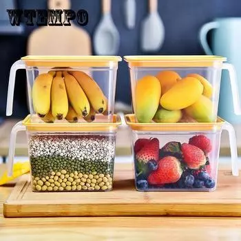 Утолщенная коробка для хранения свежих фруктов и овощей, резервуар для цельного зерна, холодильник, кухонный ящик для хранения продуктов, резервуар для хранения 1.4L